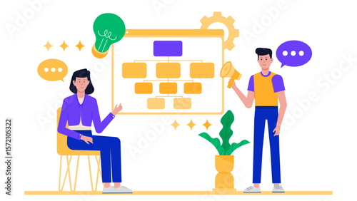 E-commerce Seller Managing Product Inventory flat vector illustration