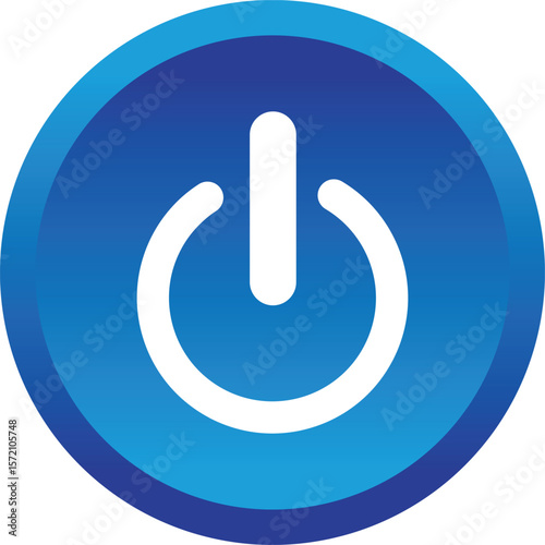 3D Power Button Rendering - Realistic Toggle Switch Isolated on Transparent Background (PNG)
