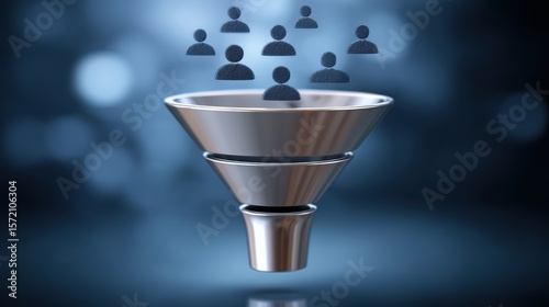 The sales and marketing funnel, visualizing the journey from leads to conversions