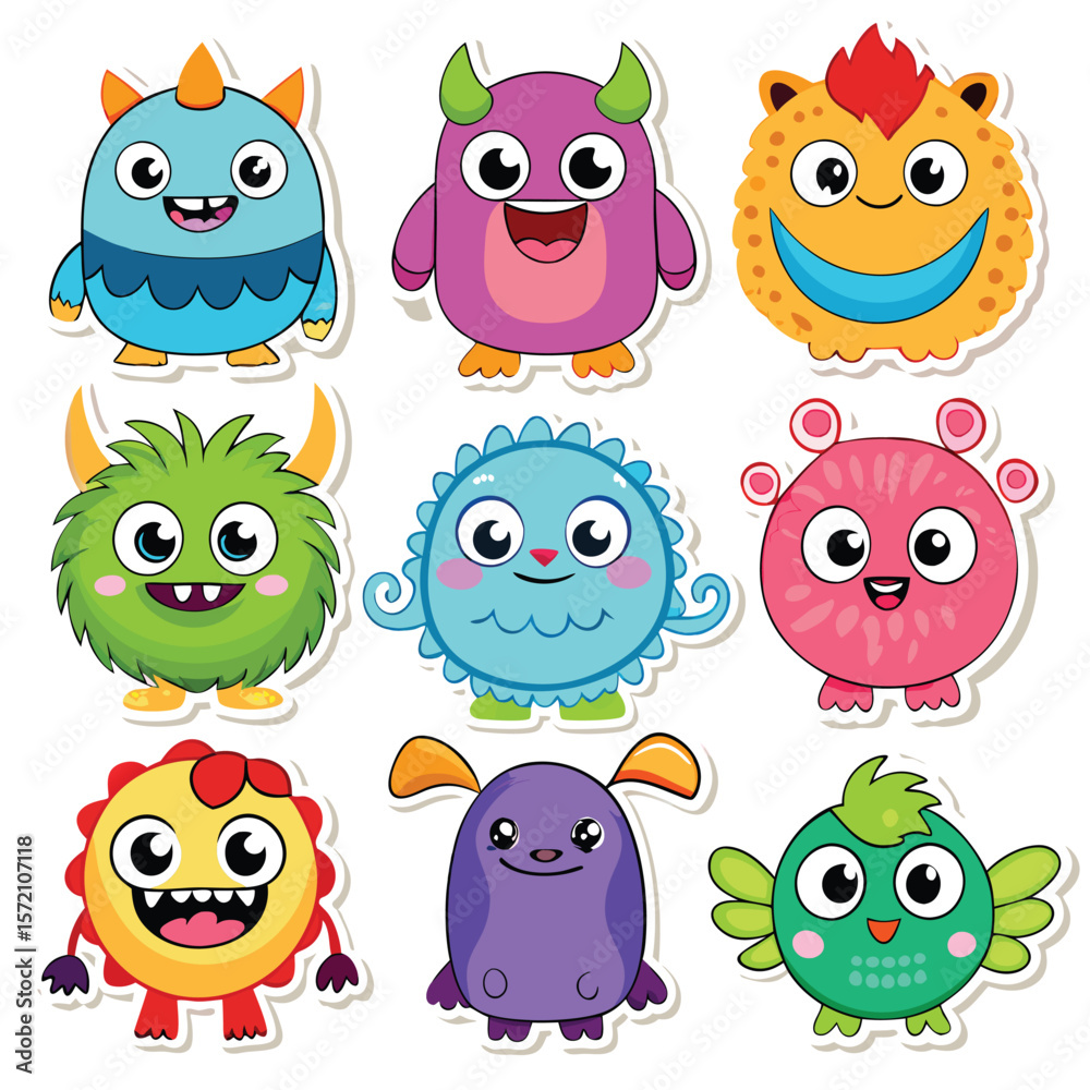 Fototapeta premium Cute cartoon monsters (1)
