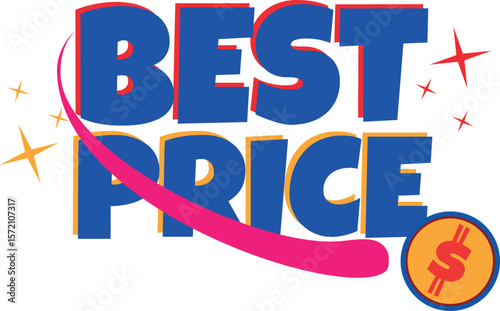 Best Price Vector Badge - Sale Tag, Discount Label & Promotional Ribbon Illustration for Ecommerce & Marketing