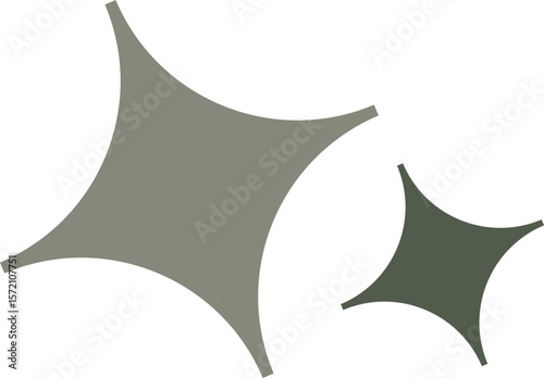 Two tilted curved diamond shapes