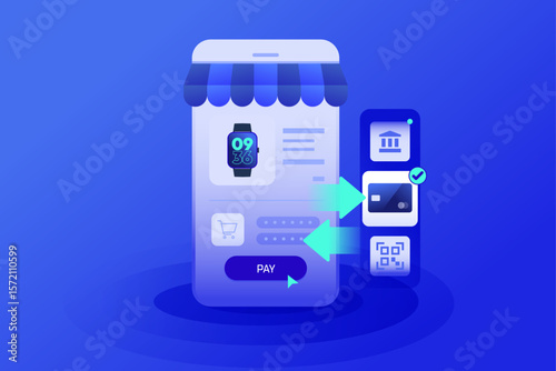 Online Payment Gateways Digital cashier platforms for shop store and marketplaces concept illustration