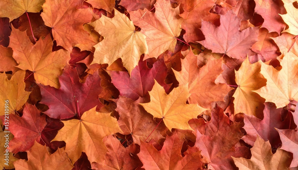 Fototapeta premium Autumn Maple Leaves: A Warm and Rustic Fall Composition