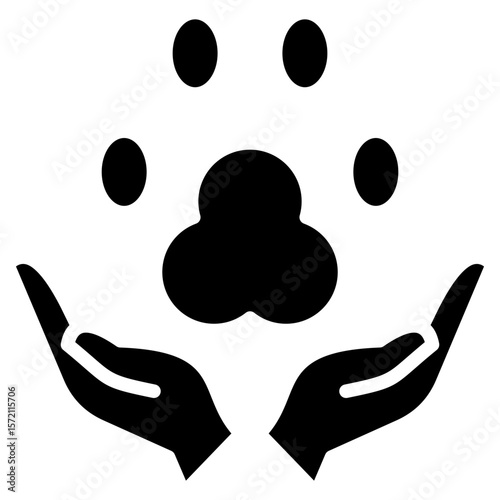 animal welfare glyph icon