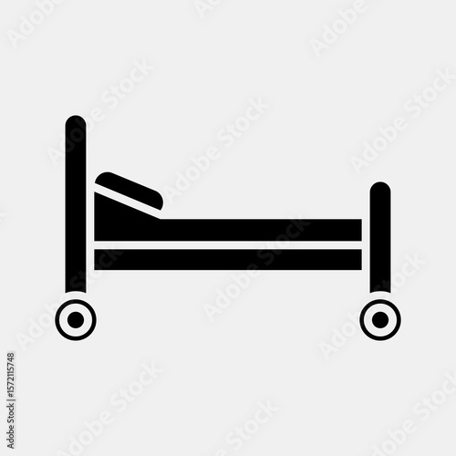 Icon bed. Medical elements. Icon in glyph style.