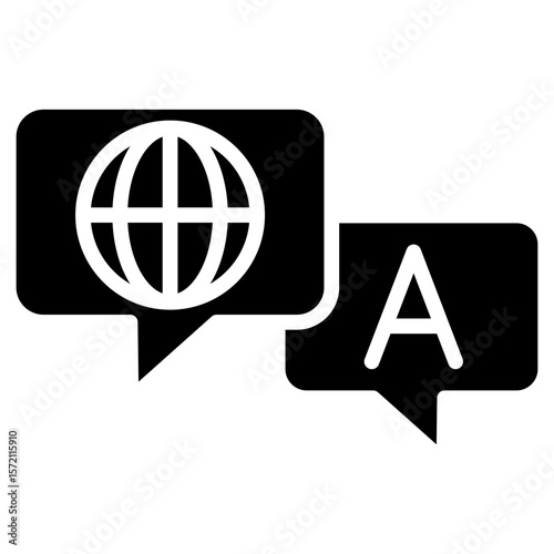 language and esl classes glyph icon