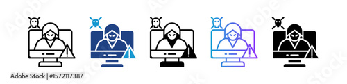 Cybercrime Monitoring multiple icon