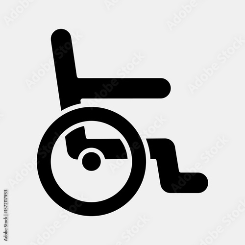 Icon wheel chair. Medical elements. Icon in glyph style.