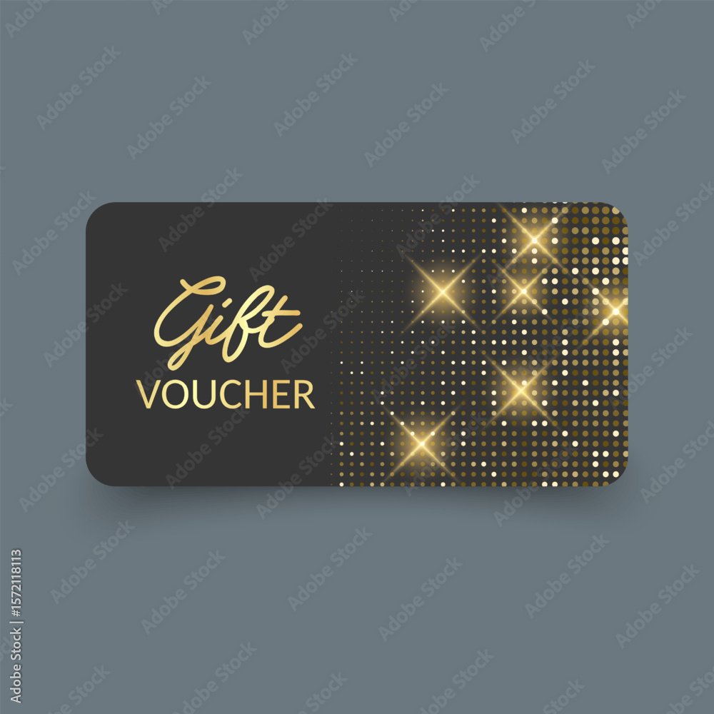 Obraz premium Elegant Gift Voucher with Gold Glitter Accents
