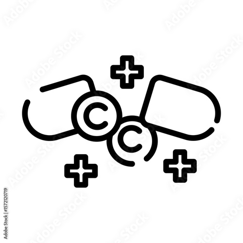 C vitamin capsule icon