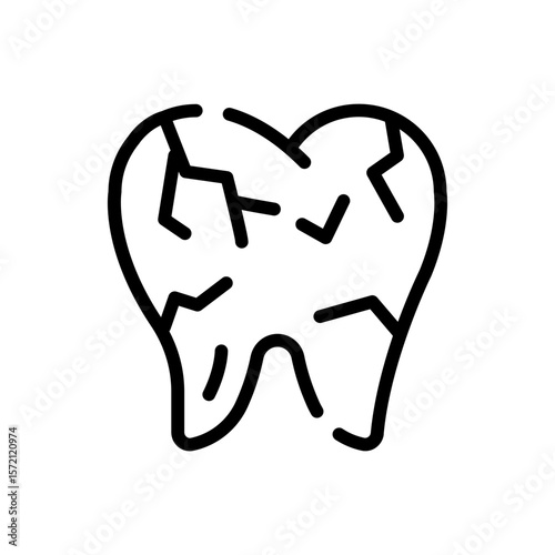 Cracks tooth icon