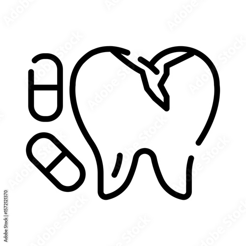 Toothache medicine icon