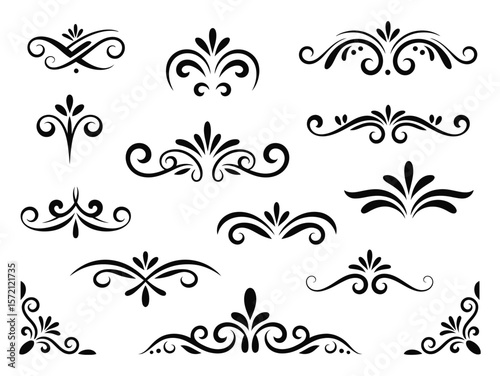 A curated set of decorative features designed to elevate and enrich design projects flat vector illustration on white background
