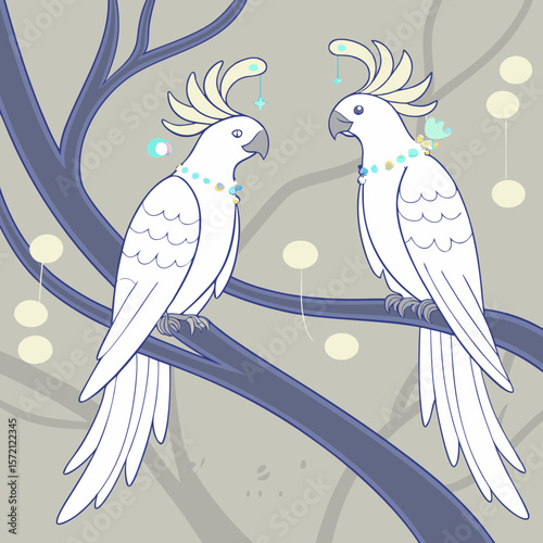vector illustration of a parrot