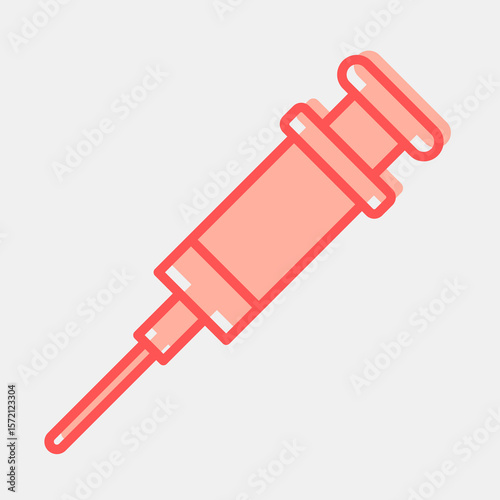 Icon syringe. Medical elements. Icon in two tone style.