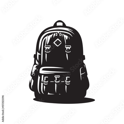 adventure vector silhouette clip art logo design illustration. travel design set collections.