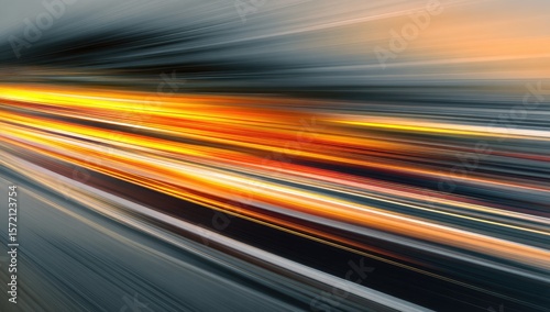 Abstract speed lines of orange and gray