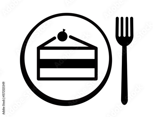 Meal icon 14A : cake, pastry, sweet, dessert, sign, christmas, kitchen, cartoon, restaurant, blank, decoration, hotel, 