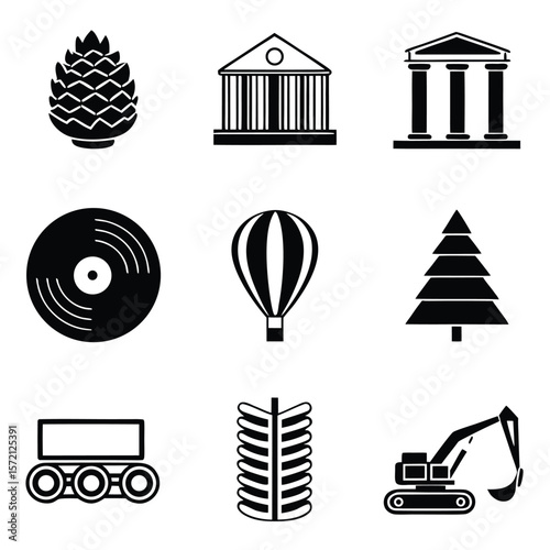 Black pinecone graphic design nature object vector