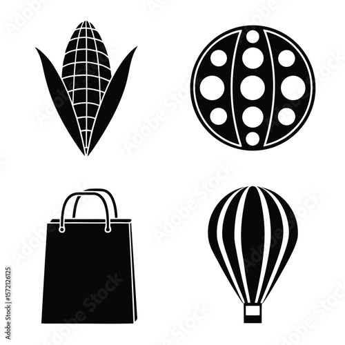 Corn cob shopping bag hot air balloon ladybug husk kernels