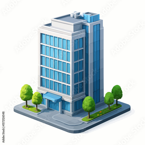 vector illustration of modern building