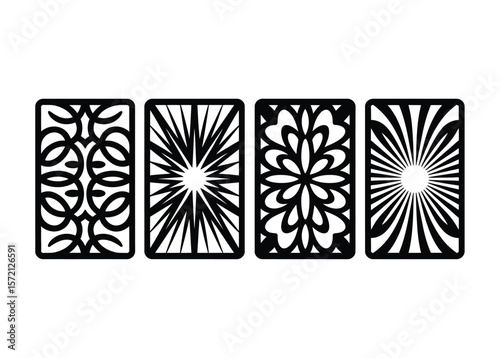 Vector cutting laser motif partition fences facade seamless pattern cnc cutting file