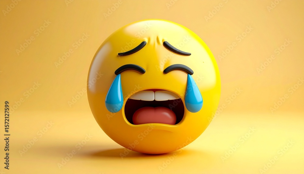 Fototapeta premium Loudly Crying Face 3D Emoji