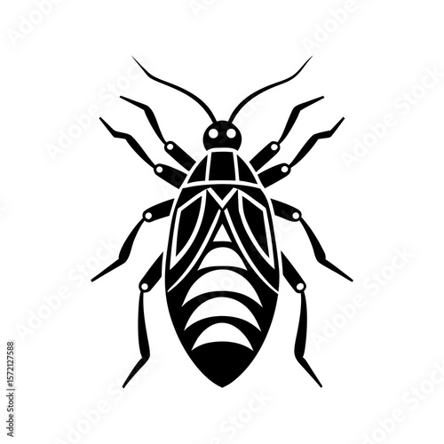 Stylized bug vector art insect icon entomology graphic vector illustration isolated on a white background