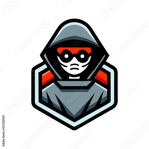 Hacker Mascot Logo Design in Hoodie for Gaming Esports and Tech Identity Use