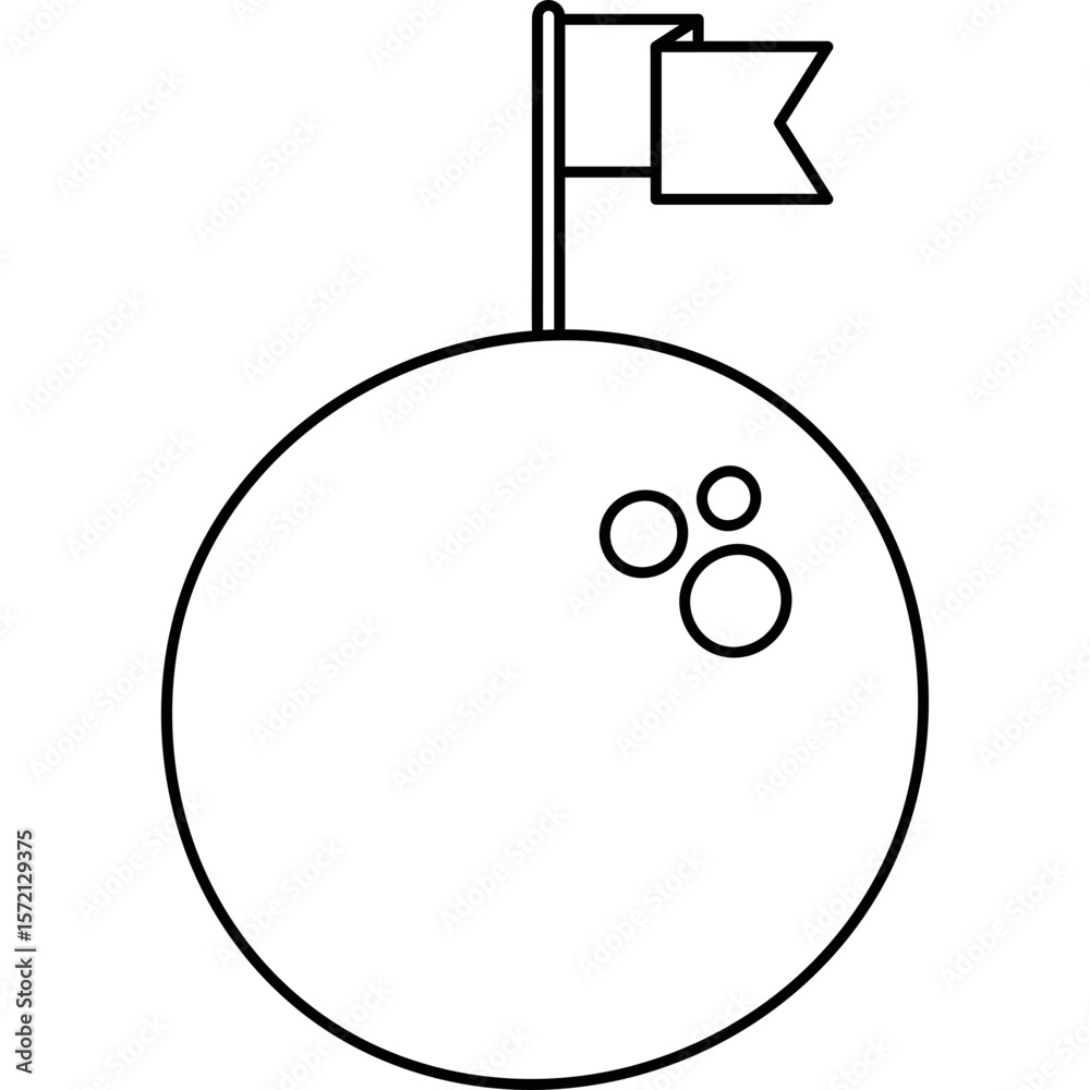 Obraz premium Red Flag on the Moon