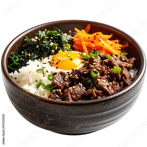 Korean Comfort Food Bibimbap with Beef and Egg