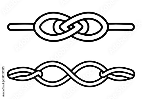 Realistic Nautical Rope Knot Vector Illustration – Isolated Marine Knot Icon for Sailing and Climbing Designs