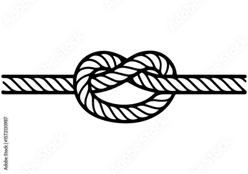Realistic Nautical Rope Knot Vector Illustration – Isolated Marine Knot Icon for Sailing and Climbing Designs
