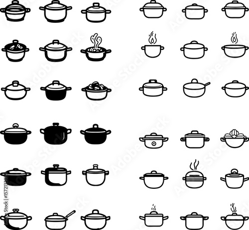 dutch oven icons, cast iron dutch oven icons, enameled dutch oven icons, classic dutch oven icons, traditional dutch oven icons, round dutch oven icons, oval dutch oven icons, camping d