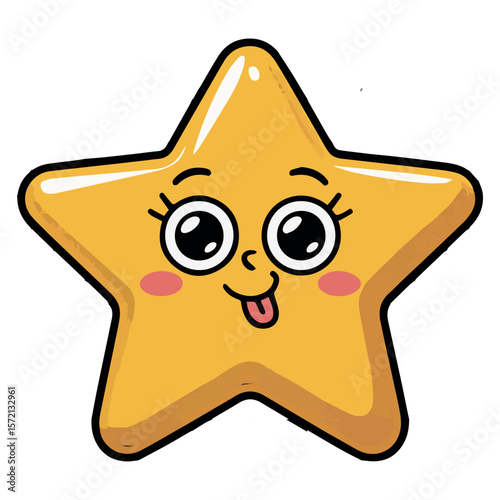 Cute cartoon star with a funny face vector illustration for kids children and educational resources design