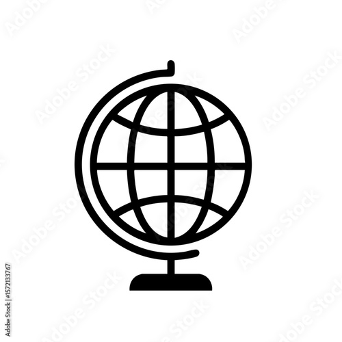 Globe line icon for geography, travel, and global concepts