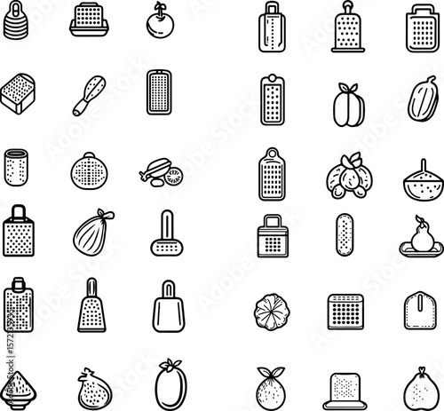 grater icons, cheese grater icons, box grater icons, handheld grater icons, rotary grater icons, zester grater icons, fine grater icons, coarse grater icons, microplane grater icons, st