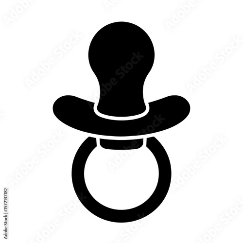 Pacifier icon for babies — symbol of comfort and soothing, filled style