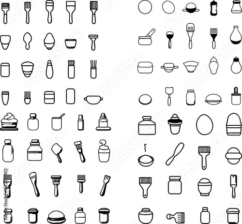 pastry brush icons, kitchen pastry brush icons, silicone pastry brush icons, natural bristle pastry brush icons, nylon pastry brush icons, wooden handle pastry brush icons, stainless st