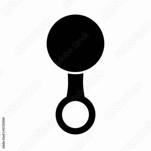 Baby rattle icon — symbol of sensory play and early development, filled style
