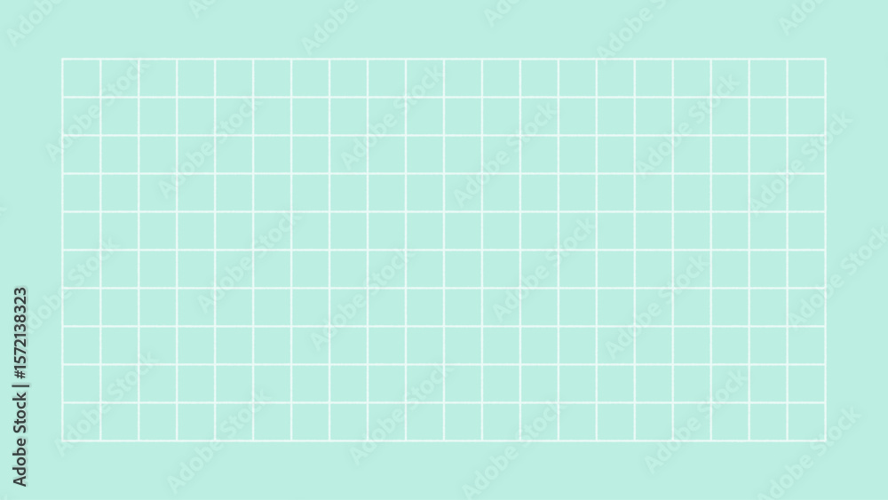 グリーンの背景に白い手描きのグリッドのテクスチャ - シンプルでおしゃれな20×10の方眼 16:9 グリーンの背景に白い手描きのグリッドのテクスチャ - シンプルでおしゃれな20×10の方眼 16:9