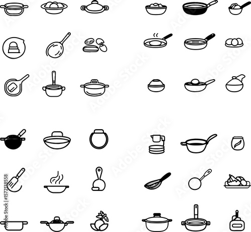 frying pan icons, skillet icons, nonstick frying pan icons, stainless steel frying pan icons, cast iron frying pan icons, ceramic frying pan icons, aluminum frying pan icons, carbon ste