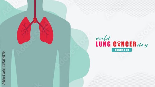 World lung cancer day on abstract background with dots
