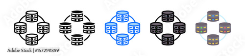 Data Modeling Icon Set Multiple Style Collection