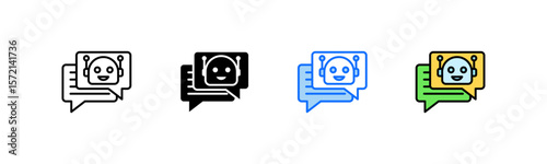 Chatbot Icon Set Multiple Style Collection