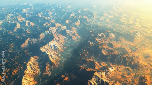 Mountainous landscape from above