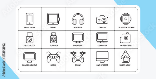 Technology icons collection with various electronic devices vector