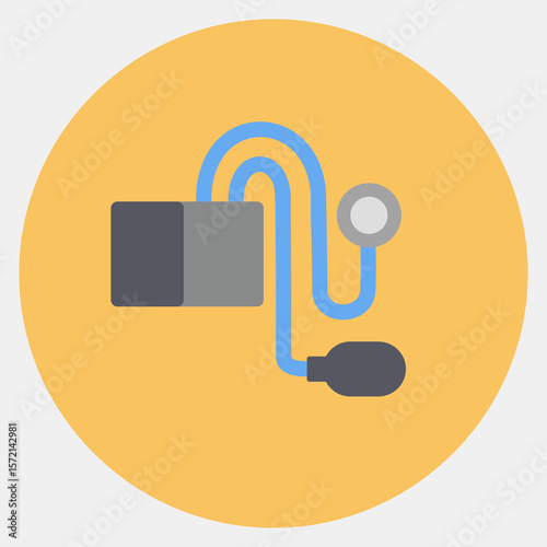 Icon tensimeter. Medical elements. Icon in color mate style.
