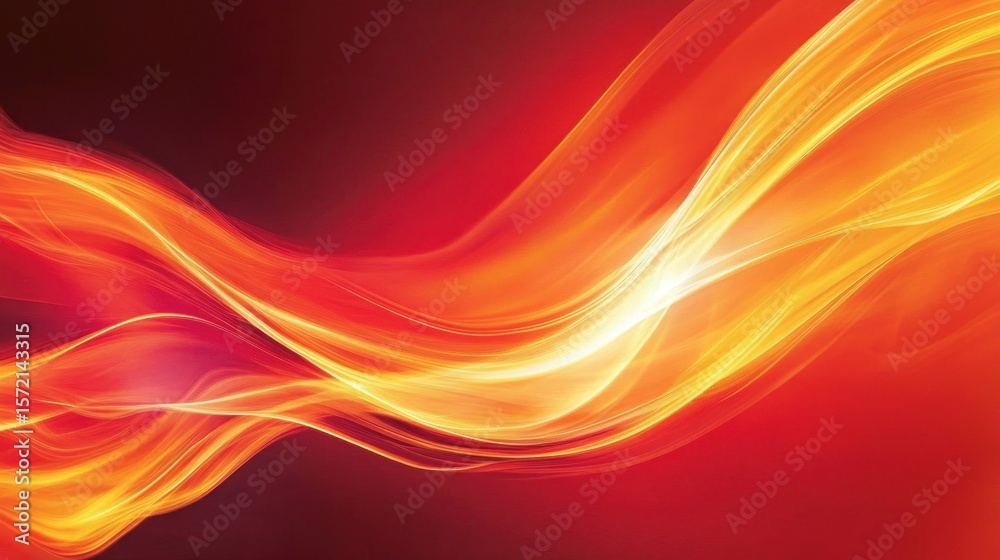 Obraz premium A fiery abstract design with bold streaks of red, orange, and yellow, flowing across the scene in sweeping waves of color, creating an intense, passionate backdrop